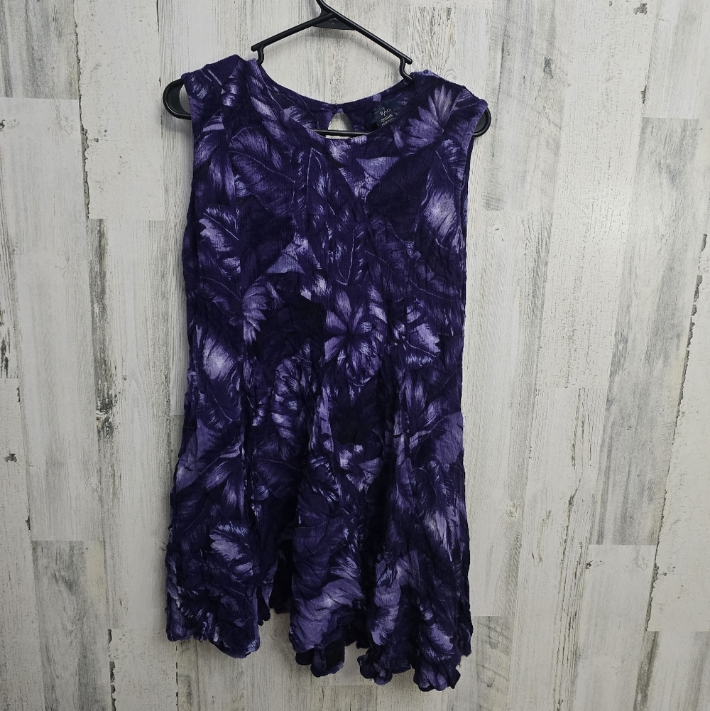 Rag Purple Floral Sleeveless Women's Dress Size Large
